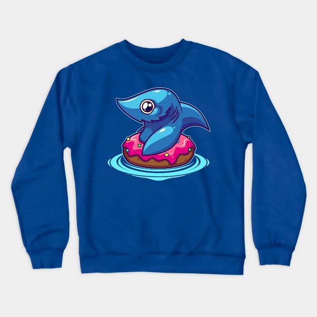 Donut Shark Crewneck Sweatshirt by ArtisticDyslexia